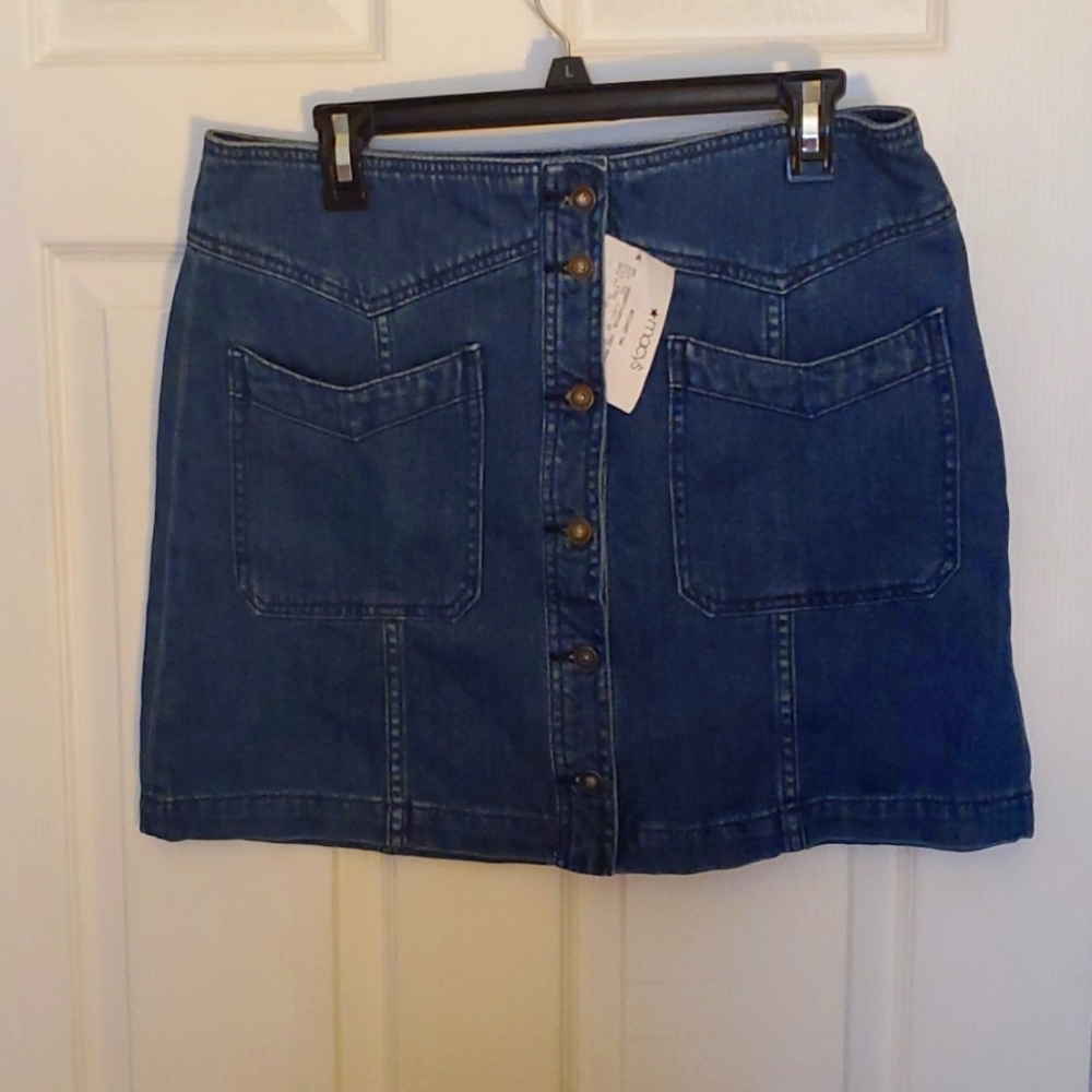 Free People Jean Mini skirt